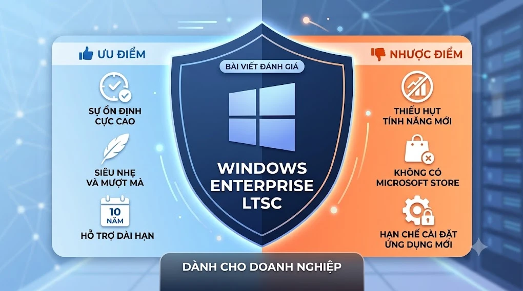Windows Enterprise LTSC là gì? Đánh giá ưu nhược điểm đối với doanh nghiệp